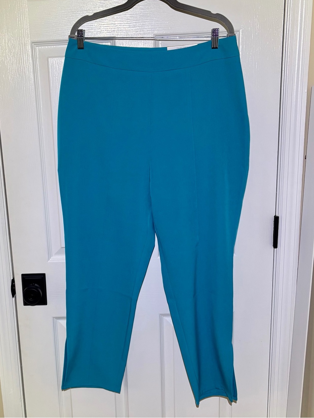 NWT INC Dreamy Aqua  Straight-Leg Women’s Dress Pants With Ankle Side Slit. 14
